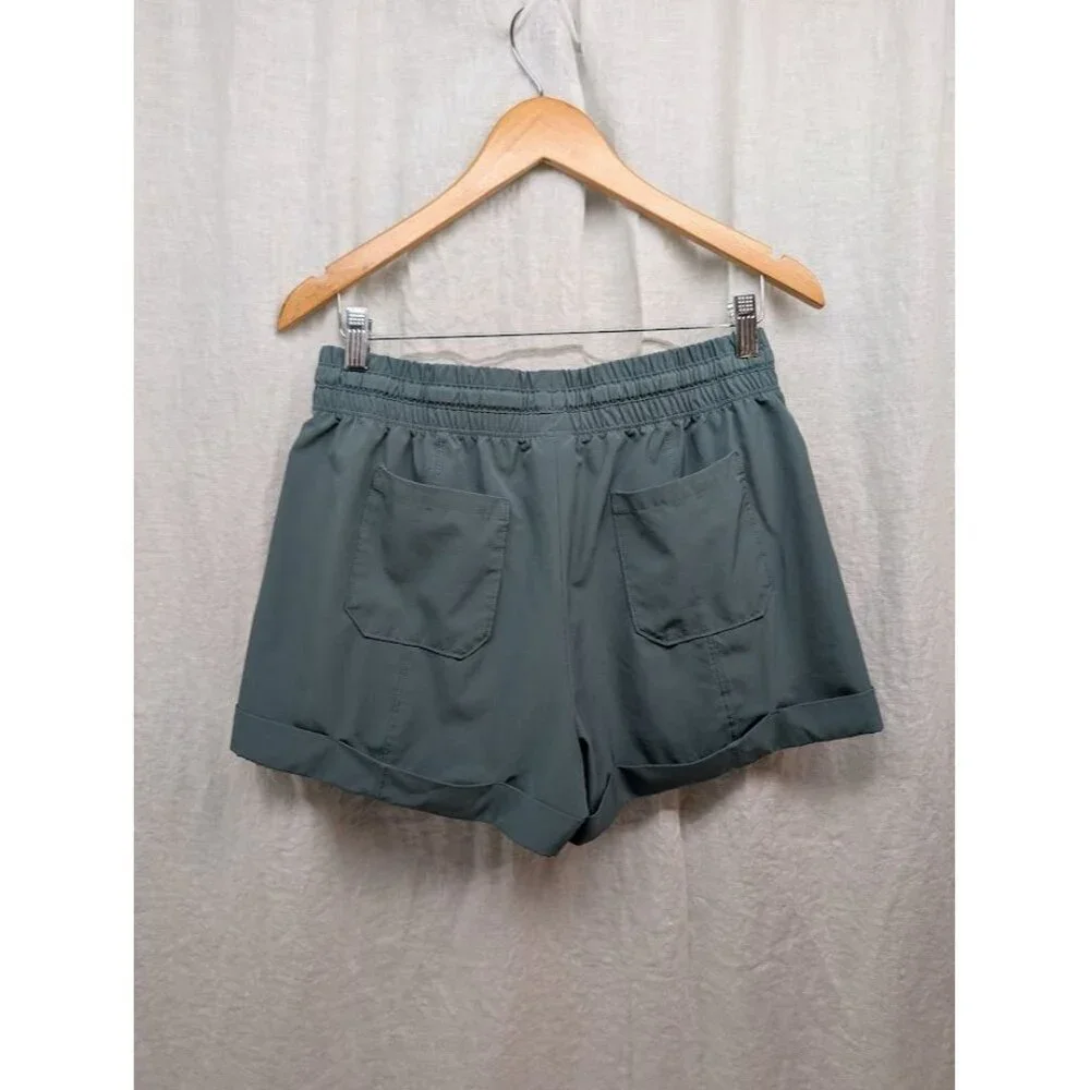Avia women's size 8 recycled polyester shorts cuffed shorts sage green gray V1 - Picture 3 of 6